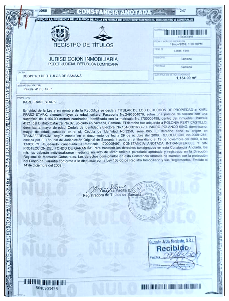 Certificate 1,154.00m2