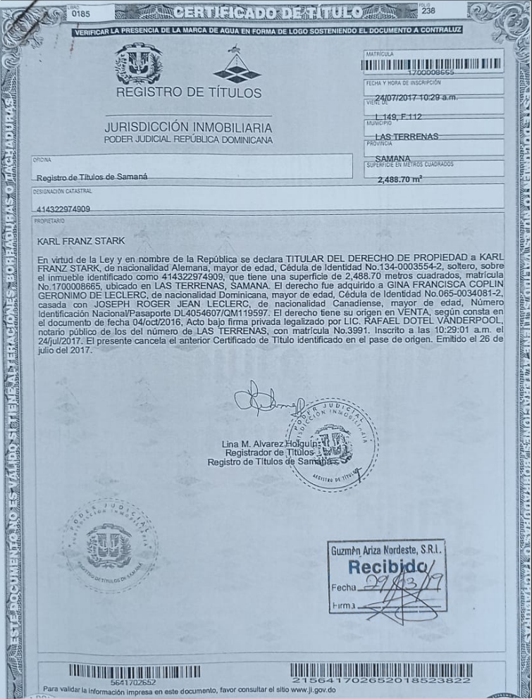 Certificate 2,488.70m2